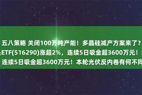 五八策略 关闭100万吨产能！多晶硅减产方案来了？费率最低档的光伏龙头ETF(516290)涨超2%，连续5日吸金超3600万元！本轮光伏反内卷有何不同？