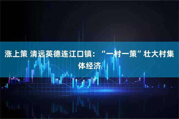 涨上策 清远英德连江口镇：“一村一策”壮大村集体经济